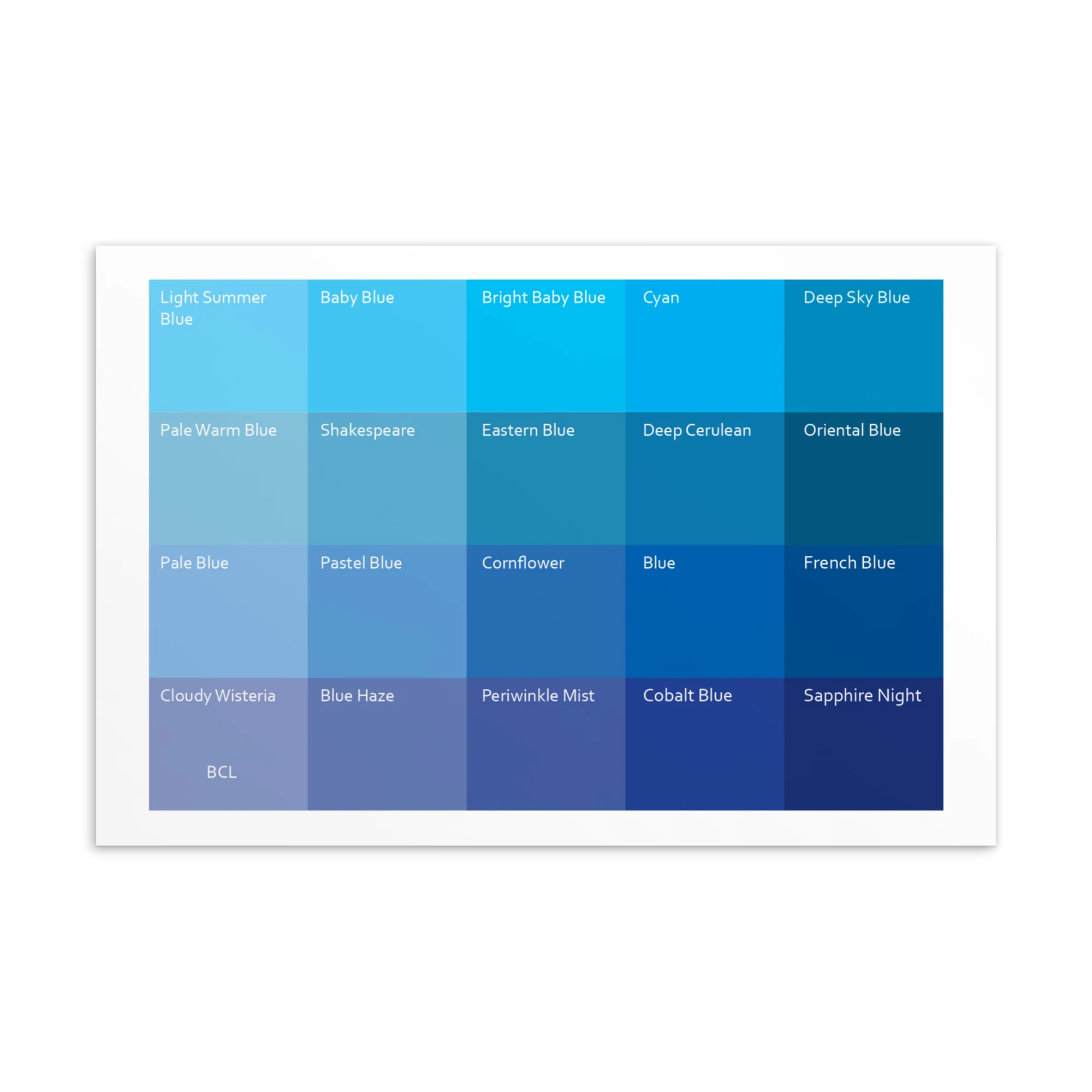 Bright Cool Light Blues - Color Palette Print - Image 2