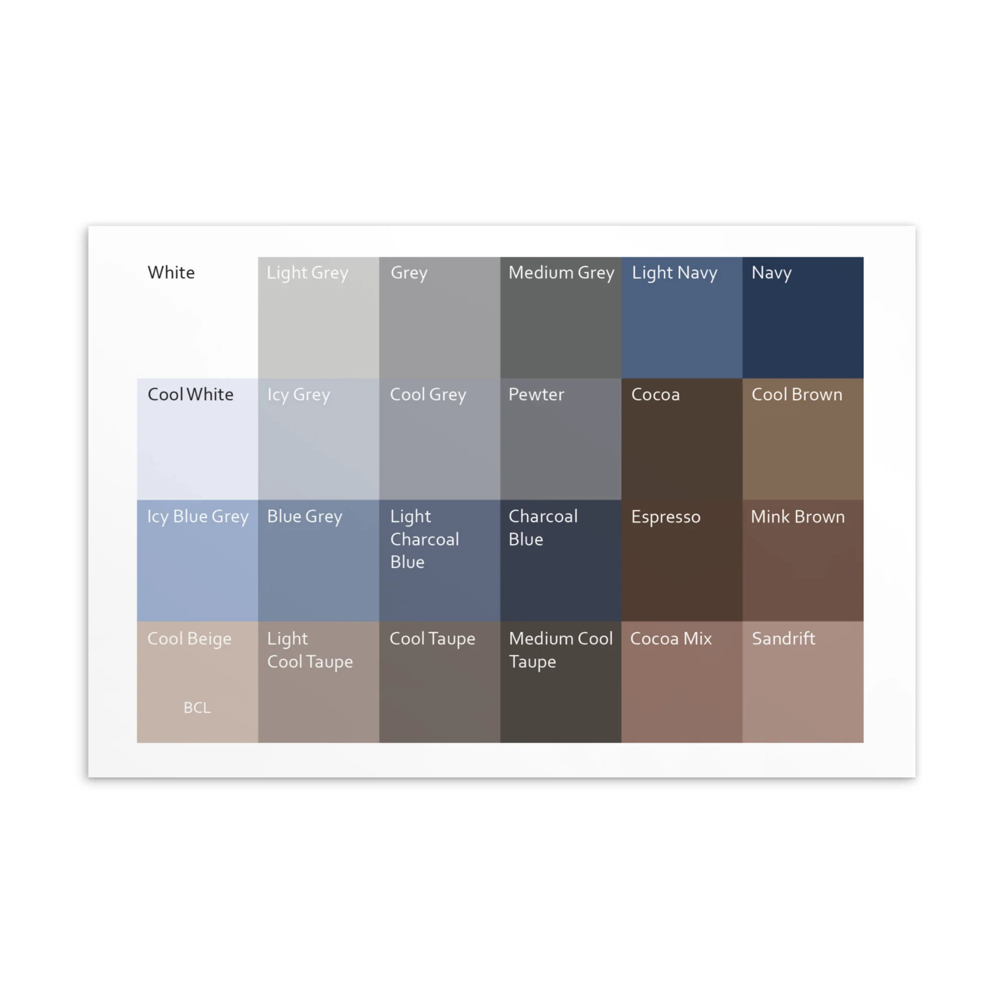 Bright Cool Light Neutrals - Color Palette Print - Image 2