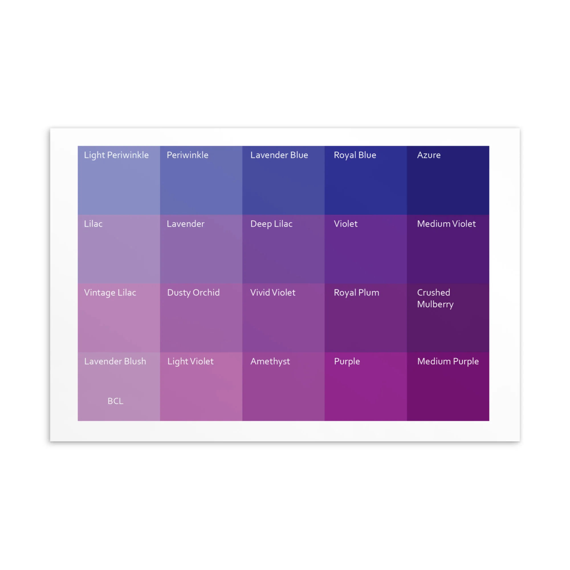 Bright Cool Light Purples - Color Palette Print - Image 2