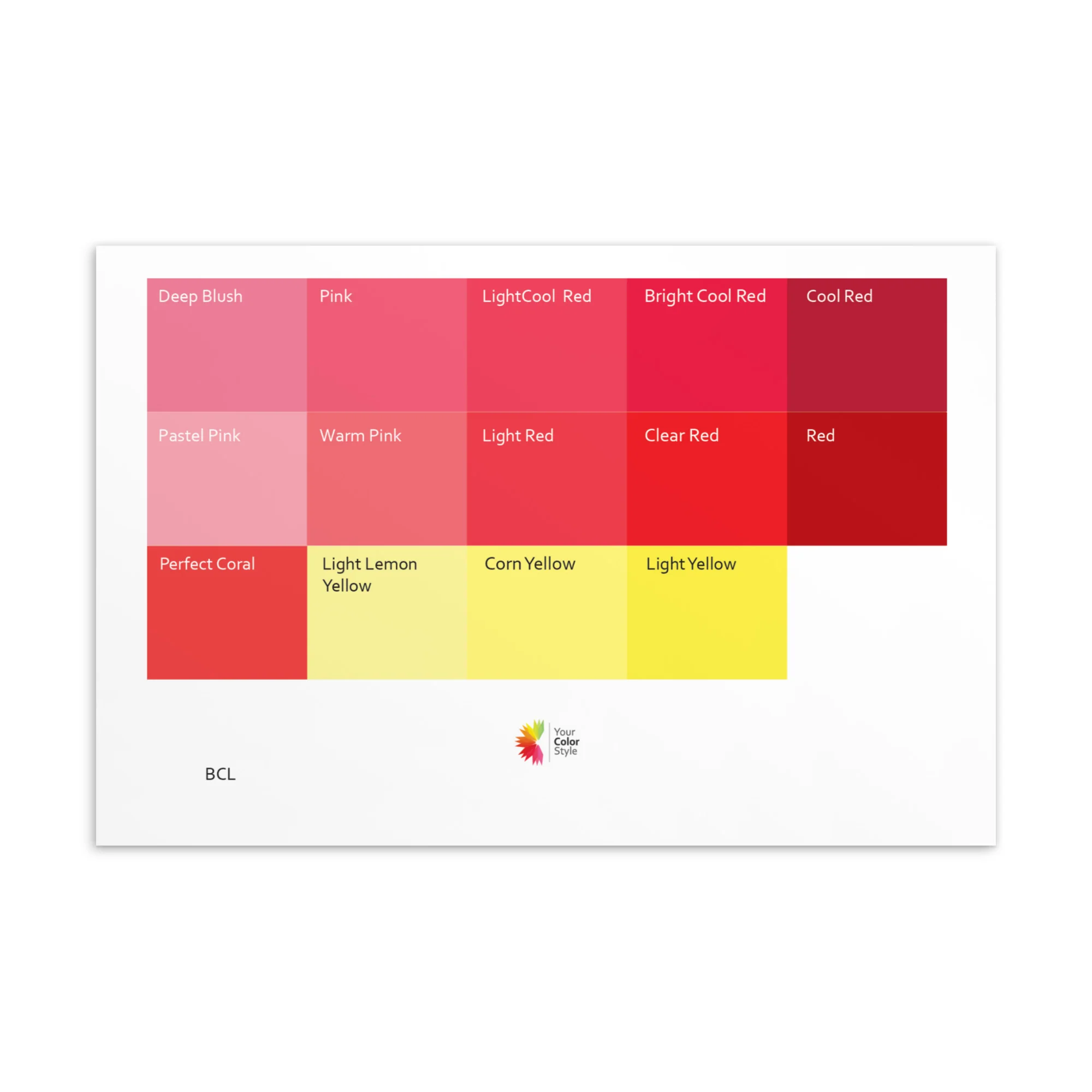 Bright Cool Light Reds - Color Palette Print - Image 2