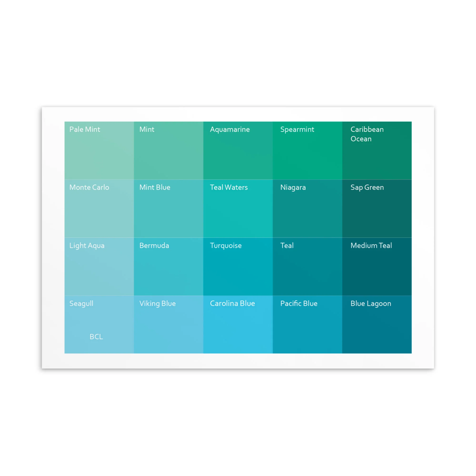 Bright Cool Light Warm Blues - Color Palette Print - Image 2
