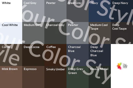 Bright Cool Medium Neutrals - Color Palette Print