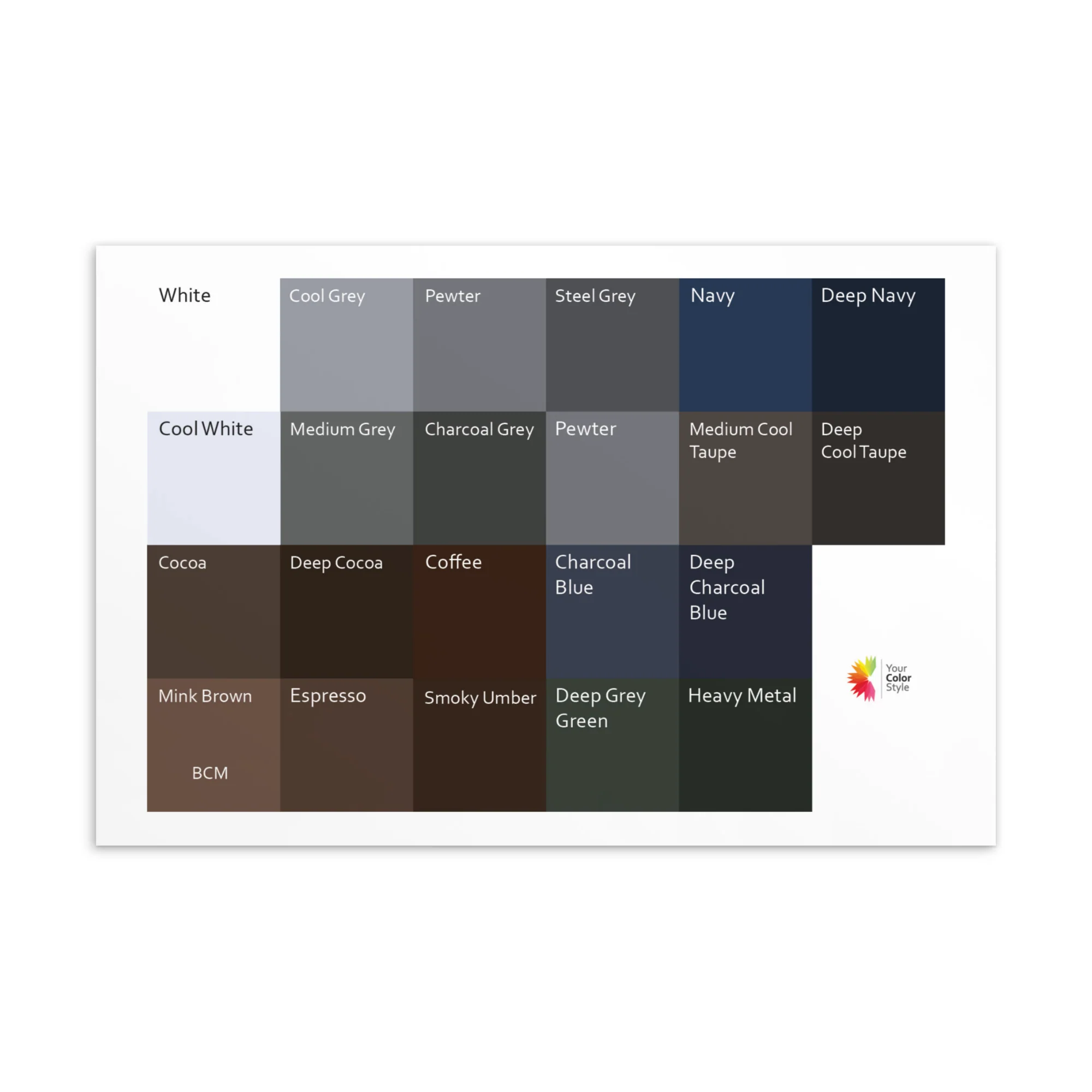 Bright Cool Medium Neutrals - Color Palette Print - Image 2