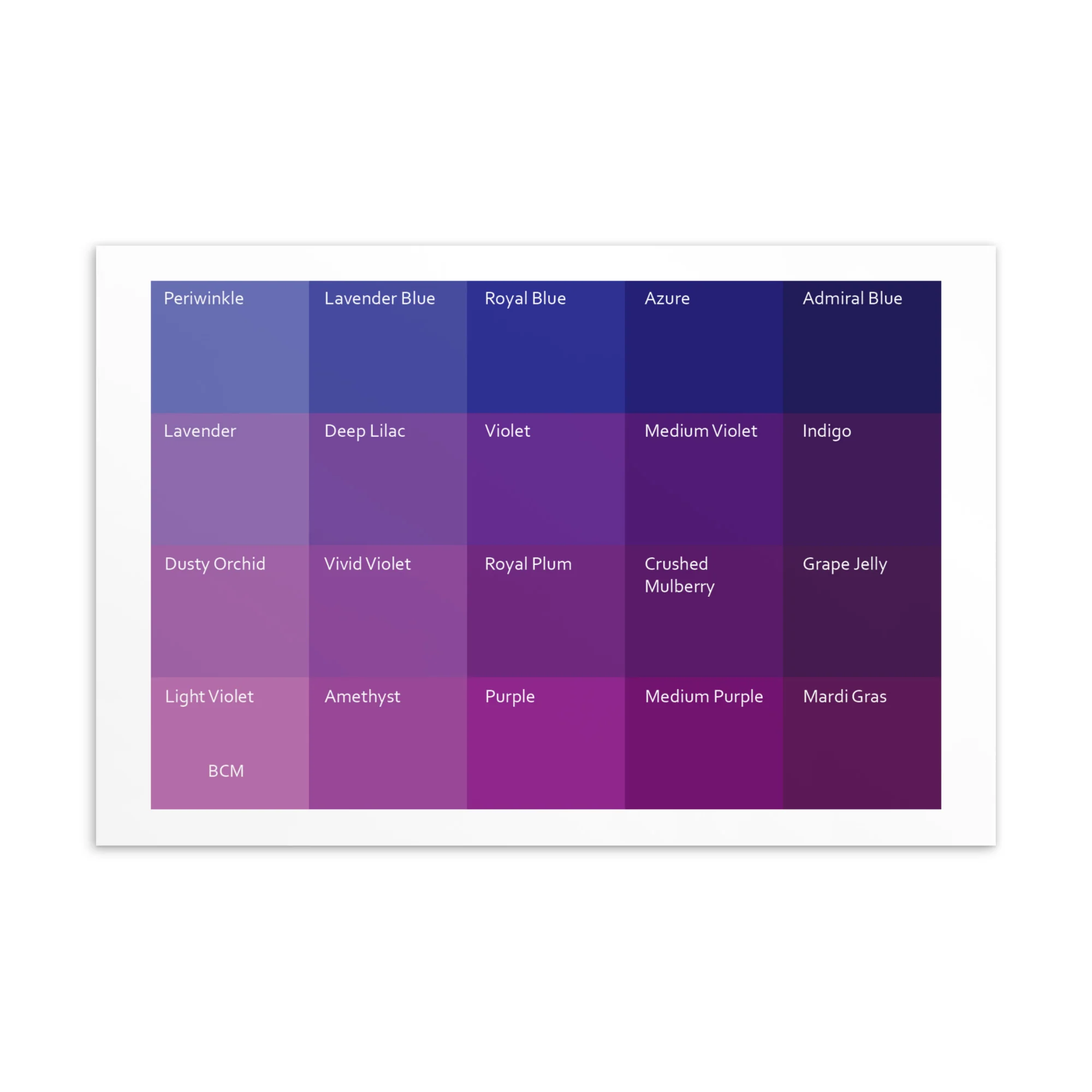 Bright Cool Medium Purples - Color Palette Print - Image 2