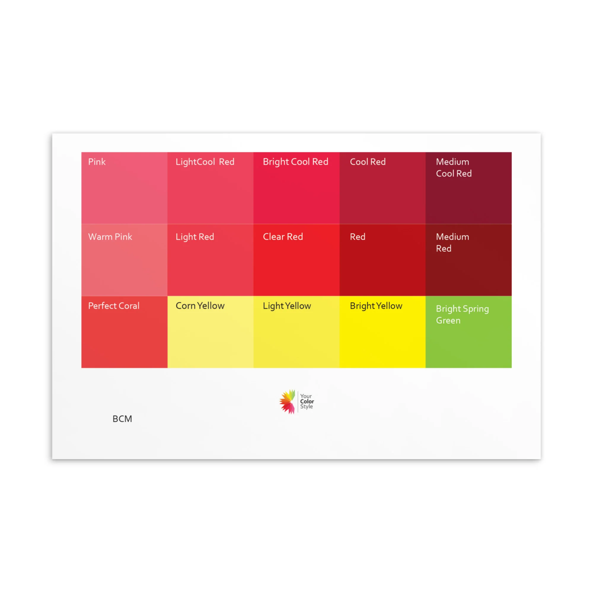 Bright Cool Medium Reds - Color Palette Print - Image 2