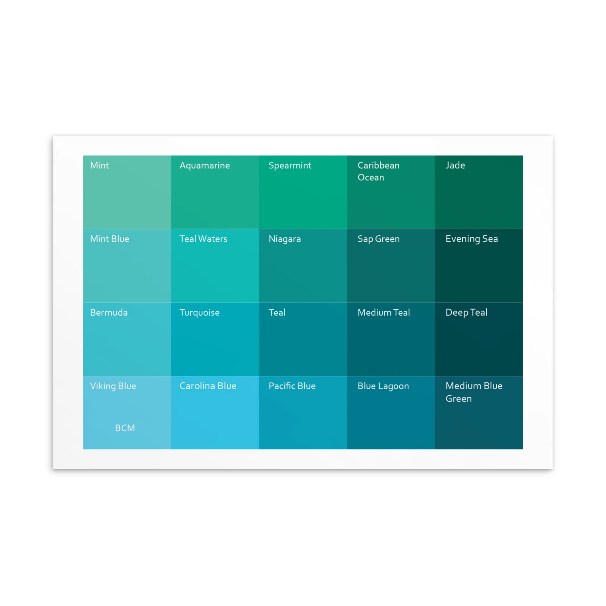 Bright Cool Medium Warm Blues - Color Palette Print - Image 2