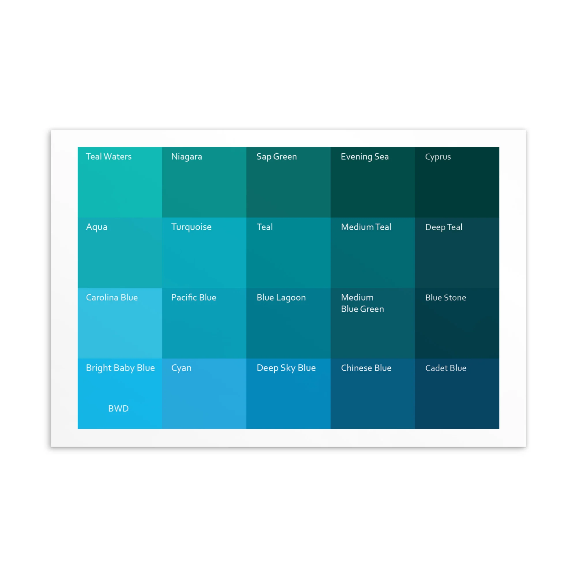 Bright Warm Deep Blues - Color Palette Print - Image 2
