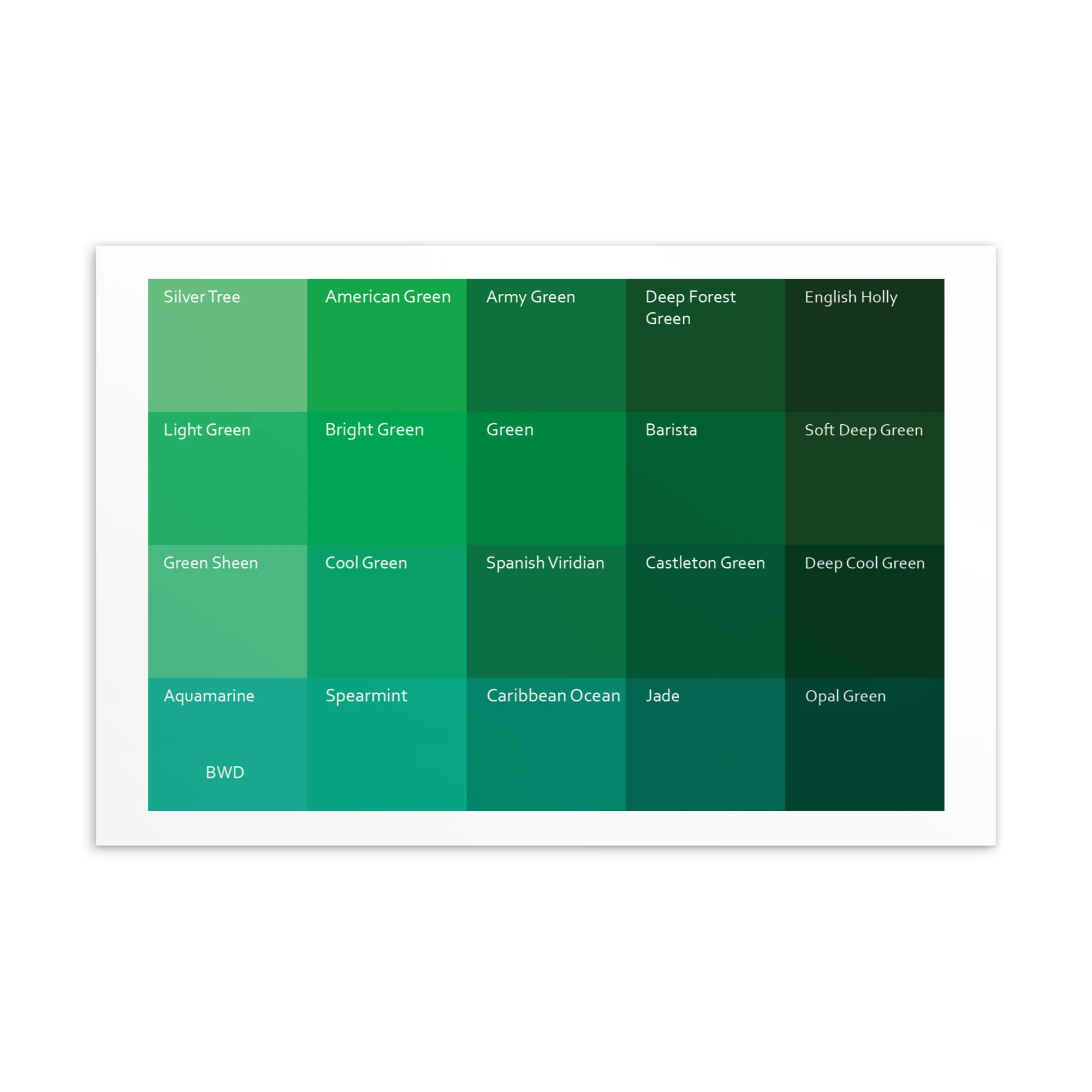 Bright Warm Deep Greens - Color Palette Print - Image 2