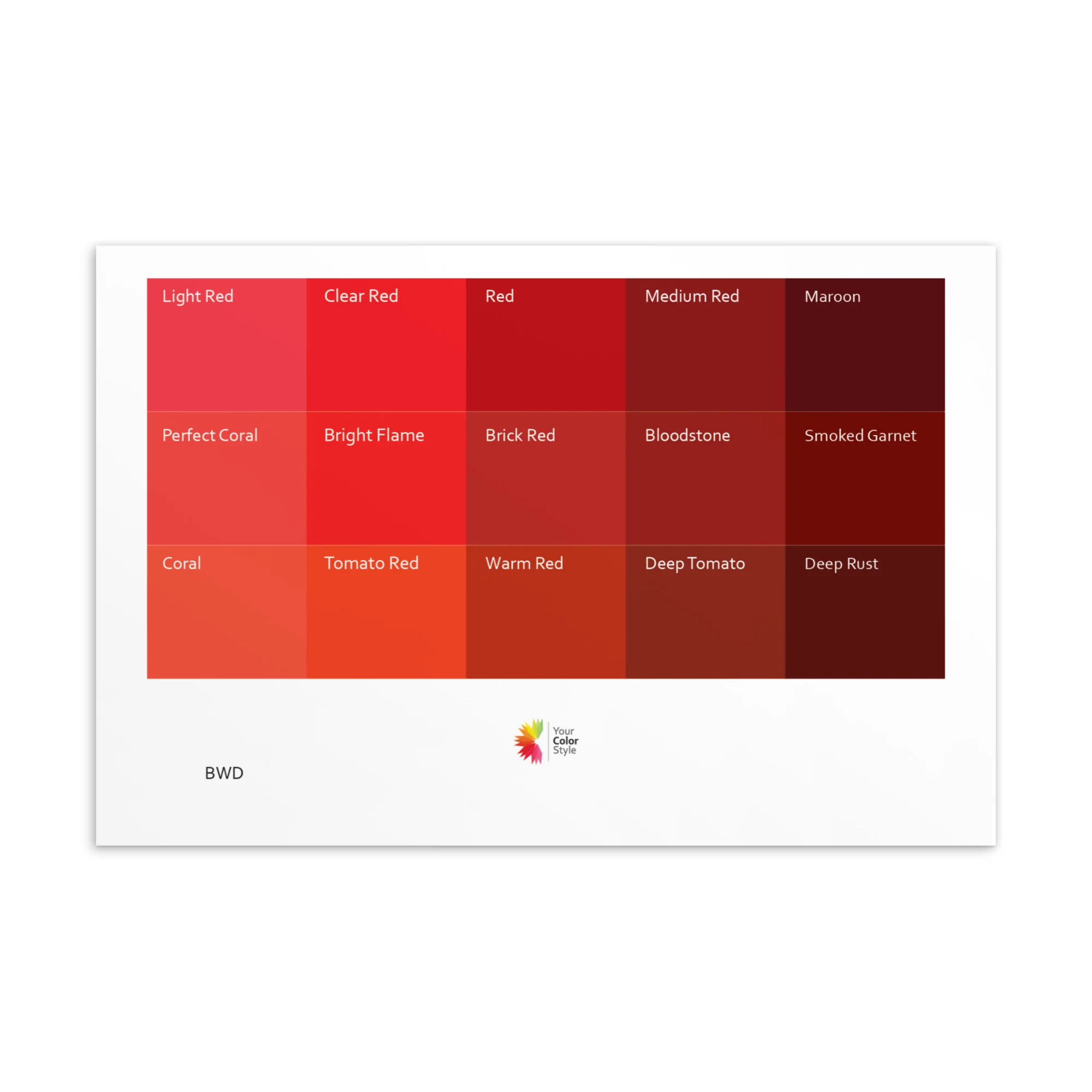 Bright Warm Deep Reds - Color Palette Print - Image 2