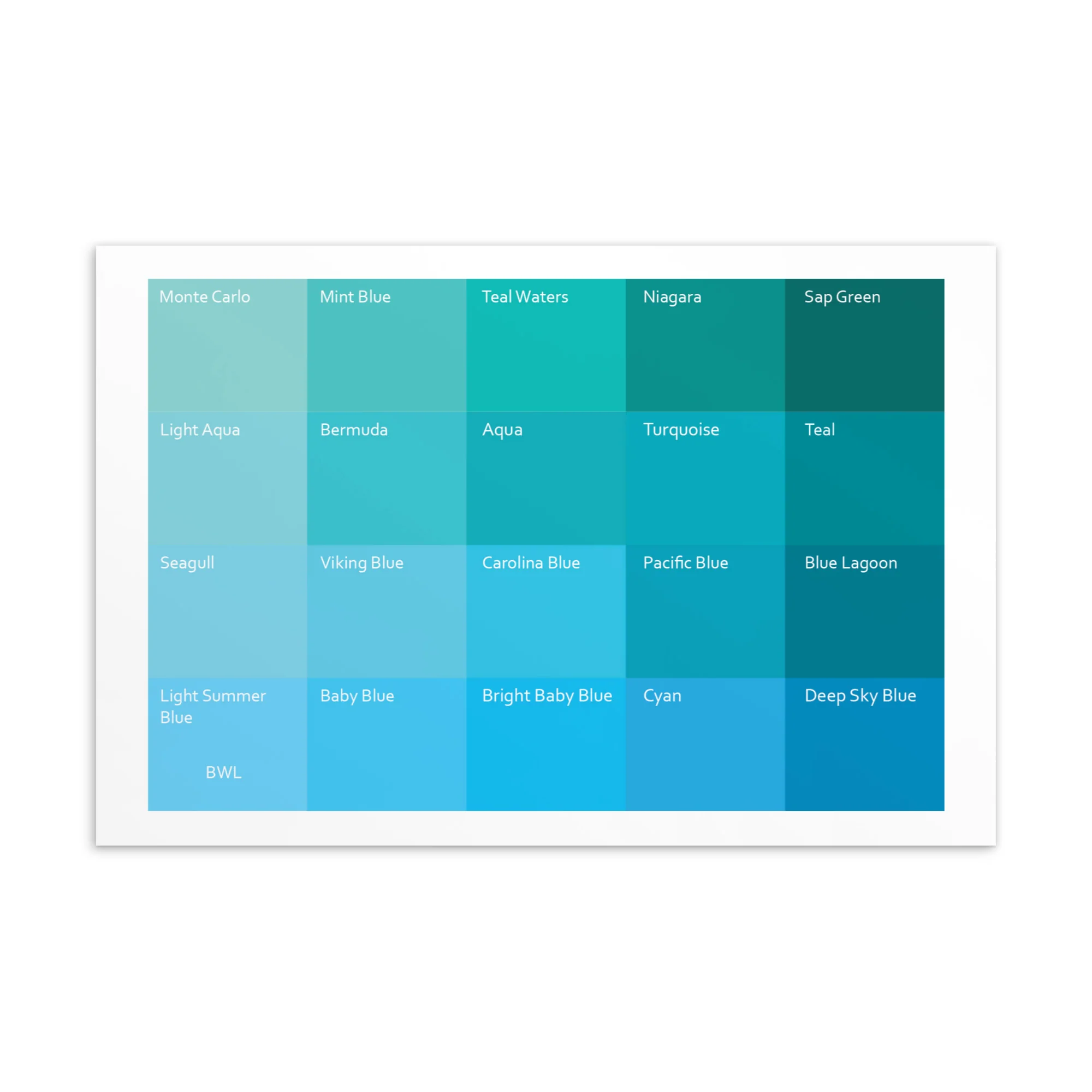 Bright Warm Light Blues - Color Palette Prints - Image 2