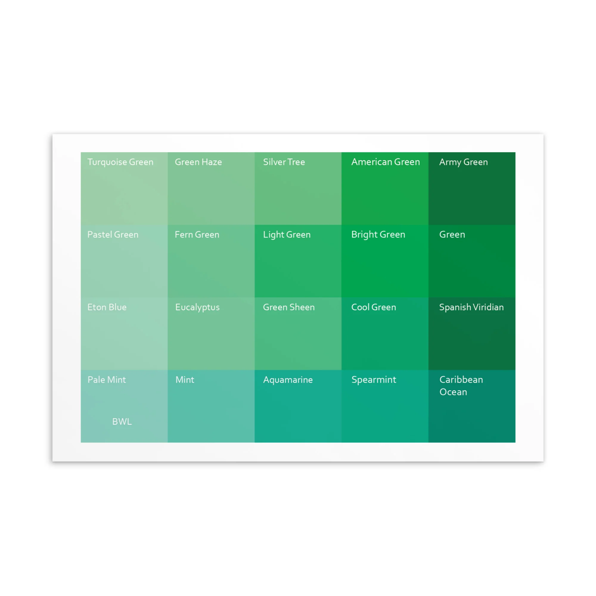 Bright Warm Light Greens - Color Palette Prints - Image 2
