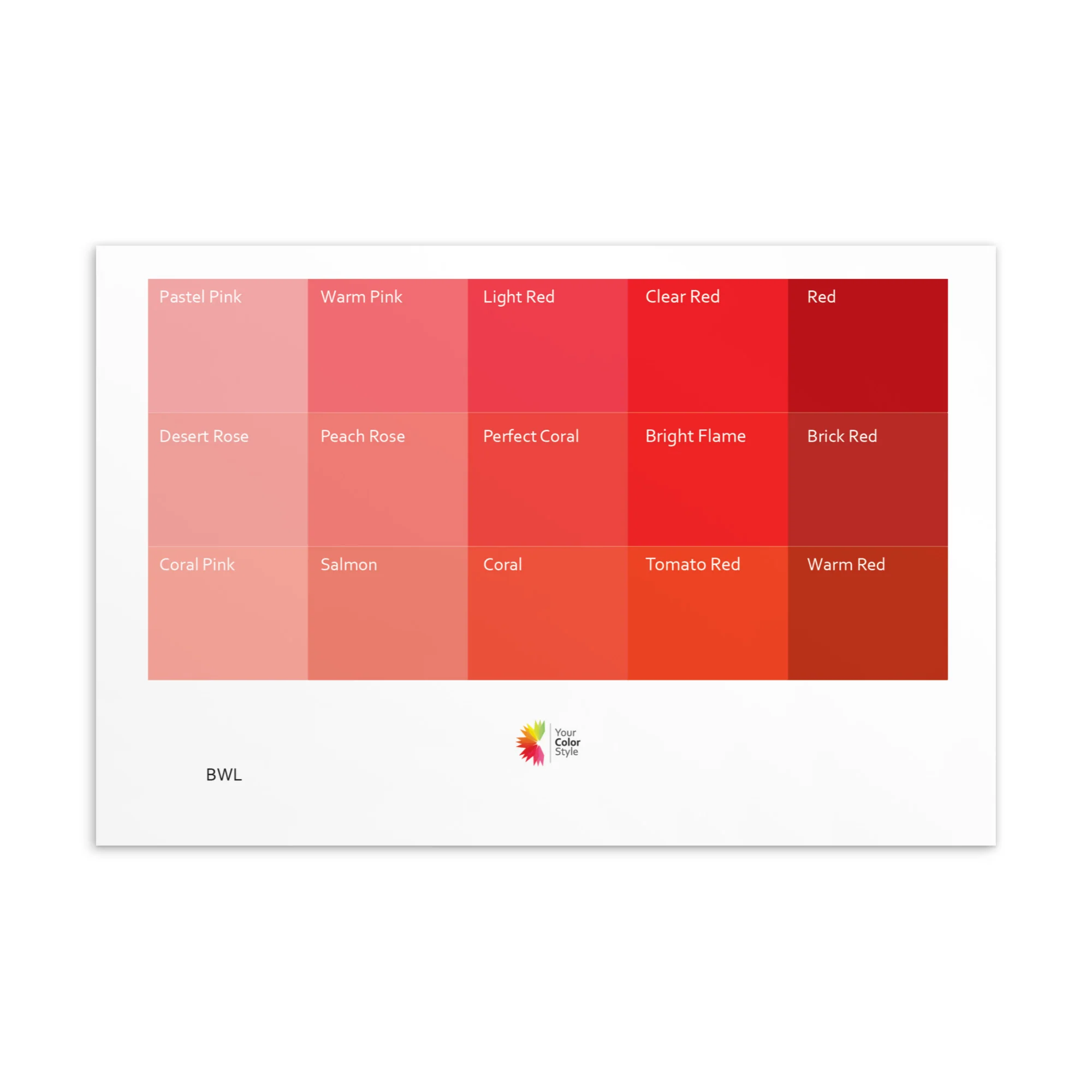 Bright Warm Light Reds - Color Palette Prints - Image 2