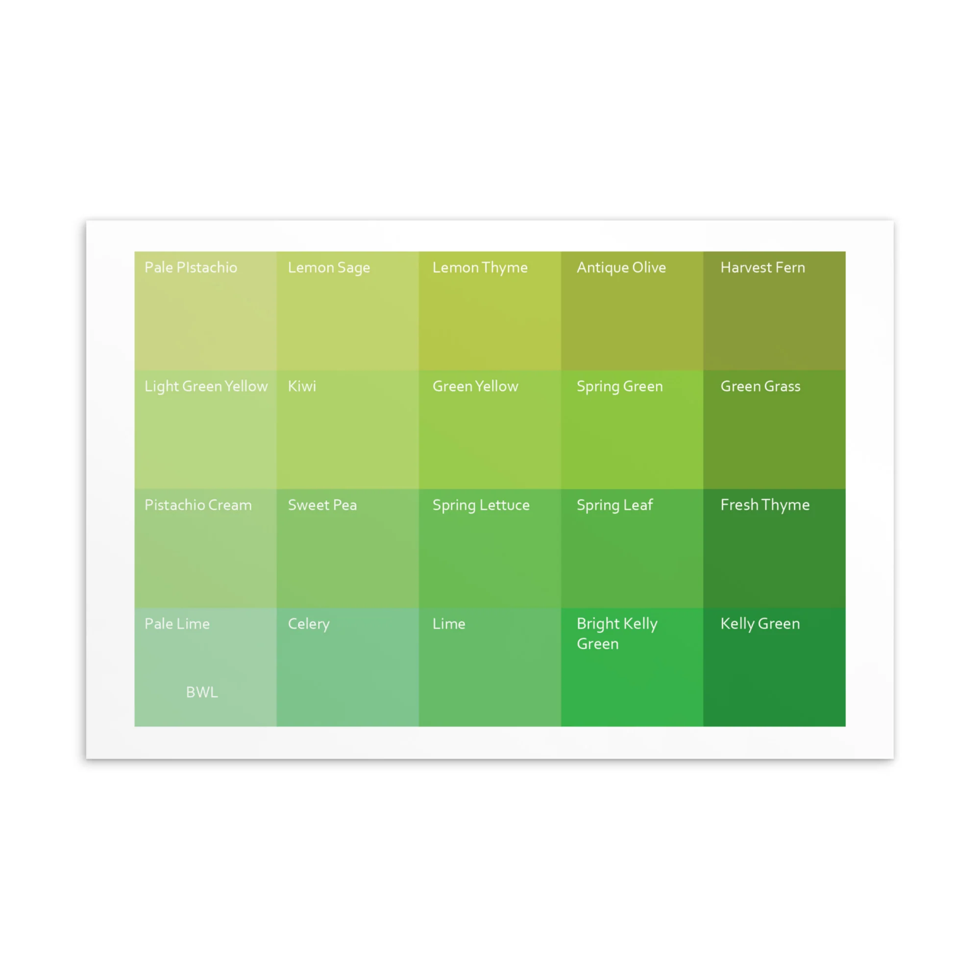 Bright Warm Light Warm Greens - Color Palette Prints - Image 2