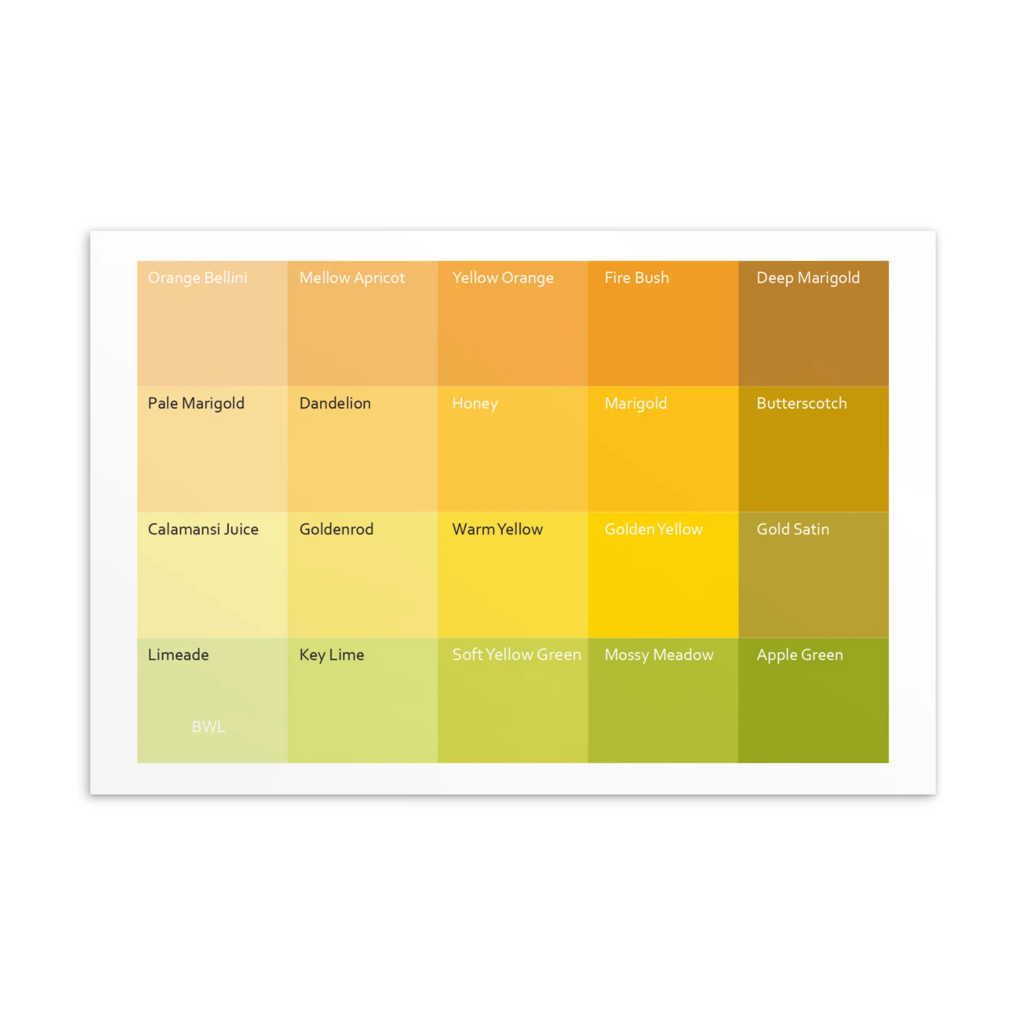 Bright Warm Light Yellows - Color Palette Print - Image 2