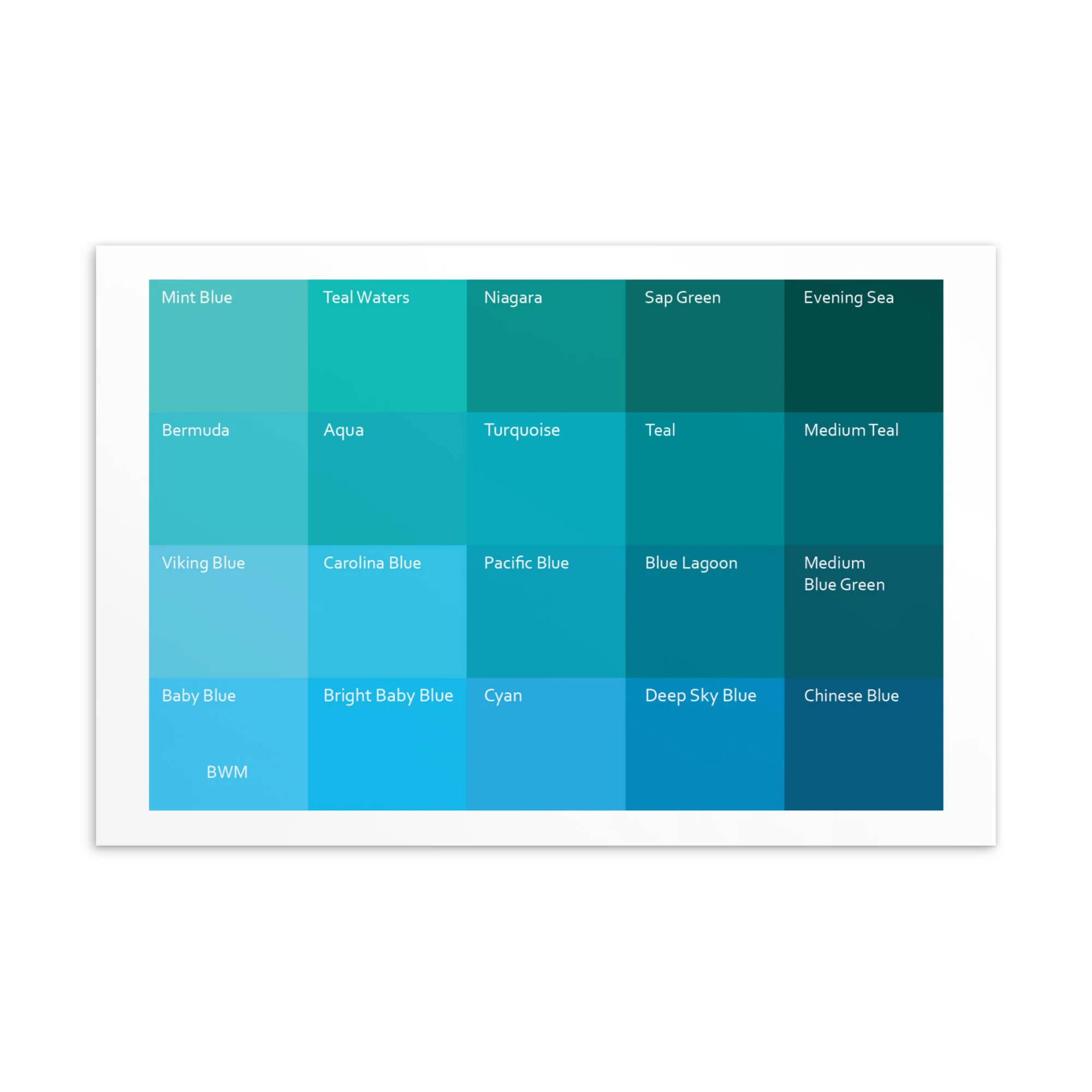 Bright Warm Medium Blues - Color Palette Print - Image 2