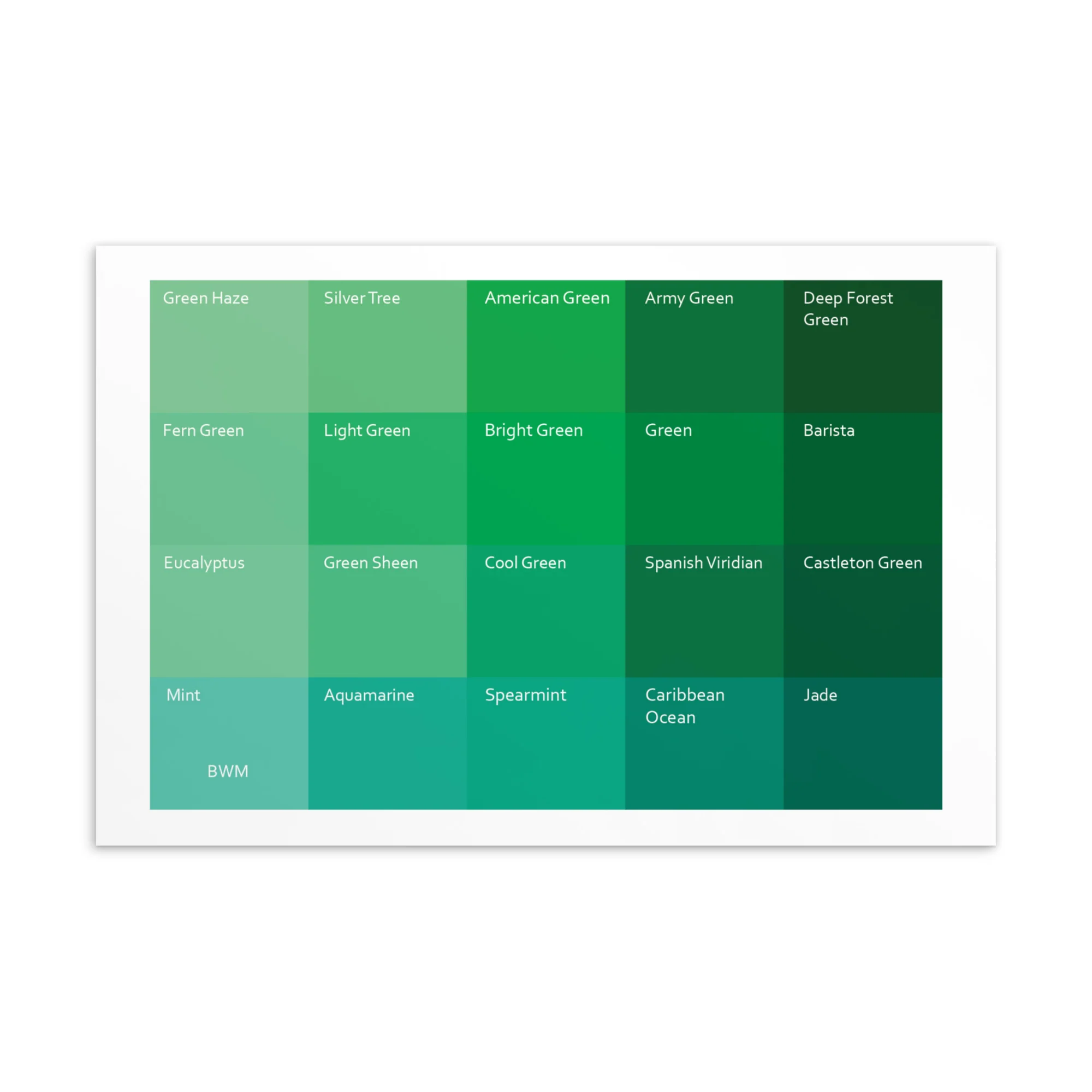 Bright Warm Medium Greens - Color Palette Print - Image 2