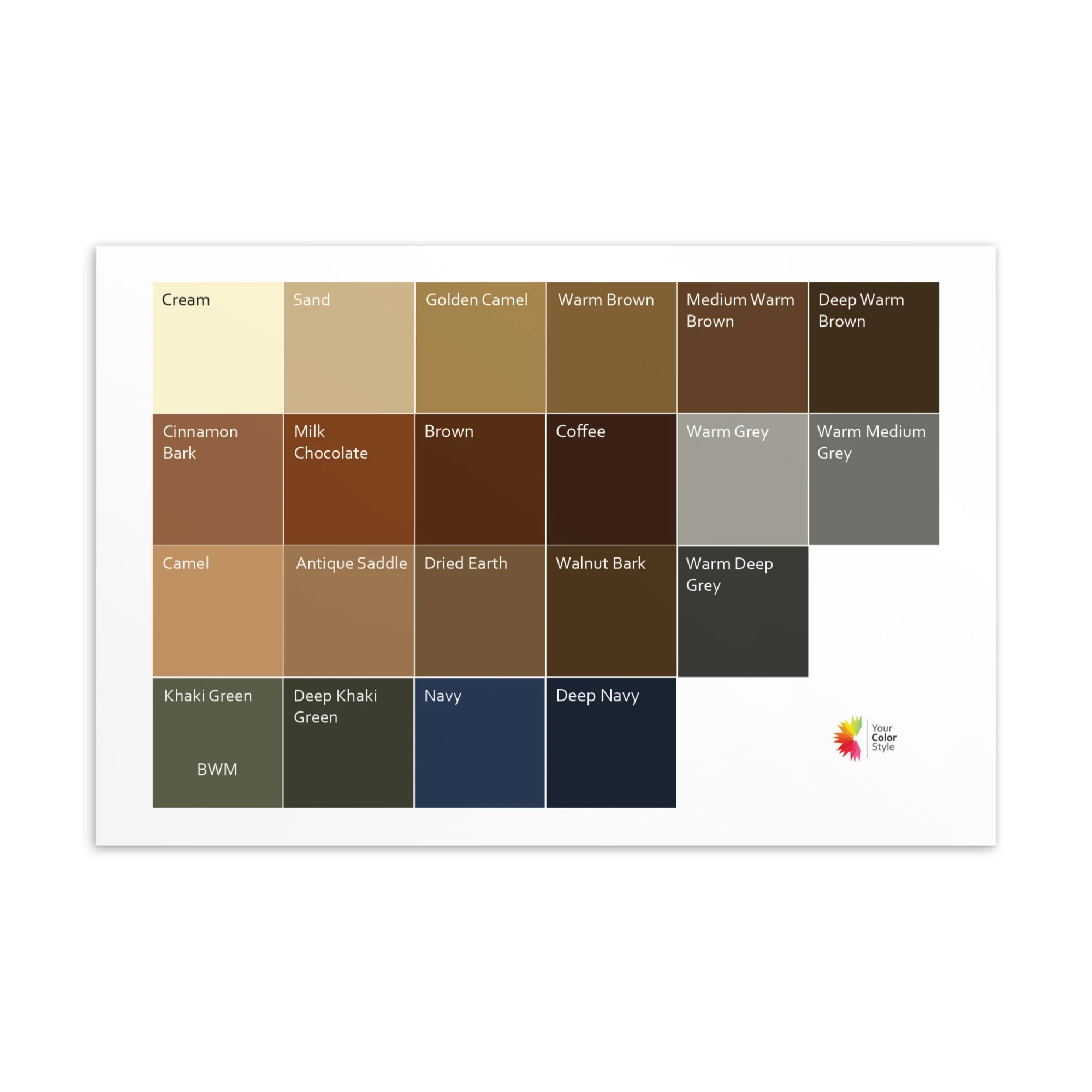 Bright Warm Medium Neutrals - Color Palette Print - Image 2