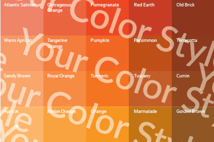 Bright Warm Medium Oranges - Color Palette Print