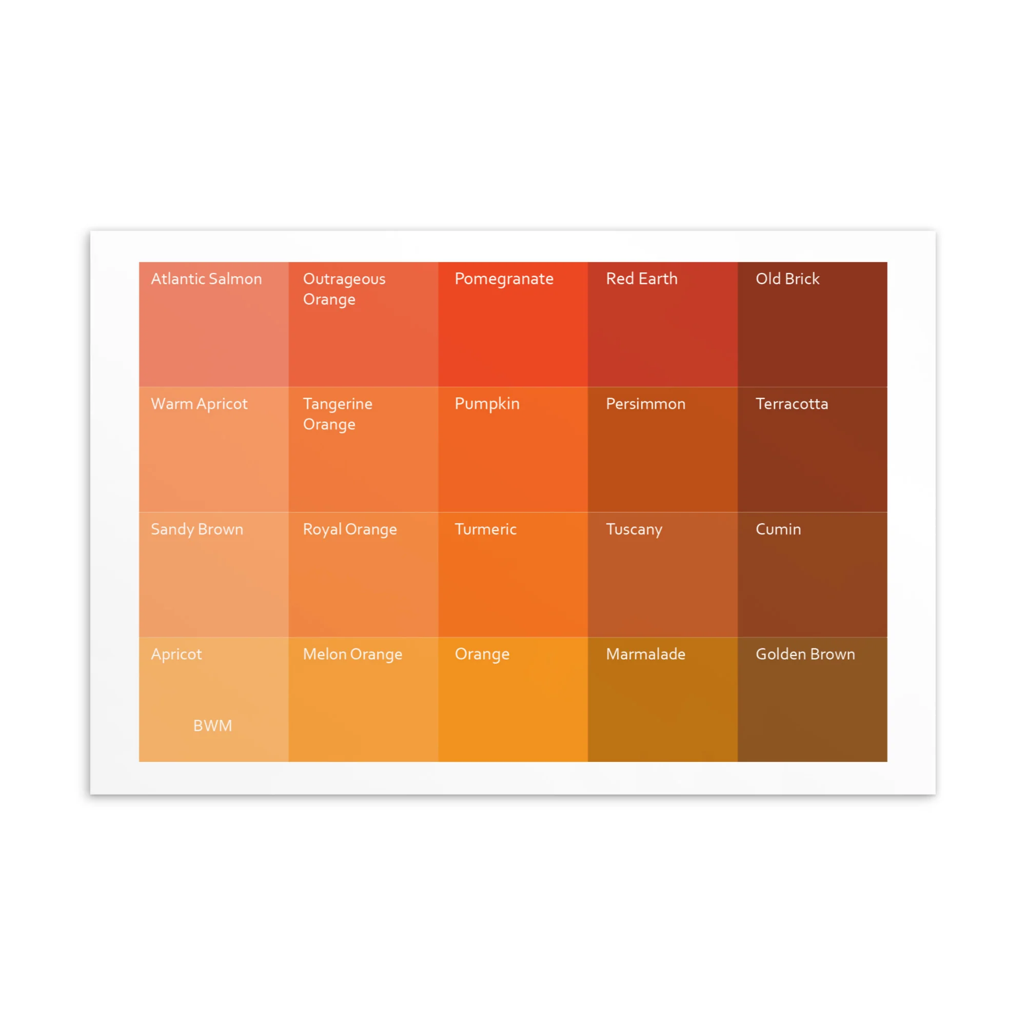 Bright Warm Medium Oranges - Color Palette Print - Image 2