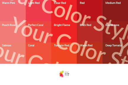 Bright Warm Medium Reds - Color Palette Print