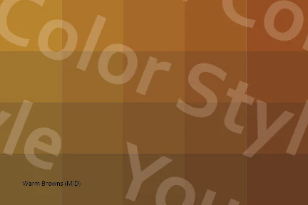 Medium to Deep Golden Brown Neutrals - Color Palette Postcard