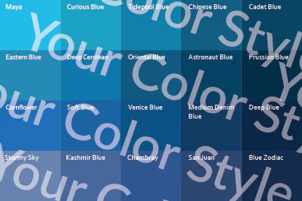 Soft Cool Deep Blues - Color Palette Print