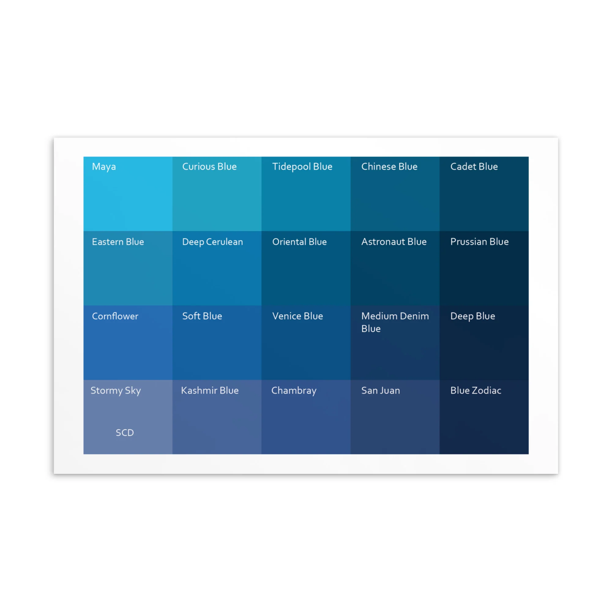 Soft Cool Deep Blues - Color Palette Print - Image 2