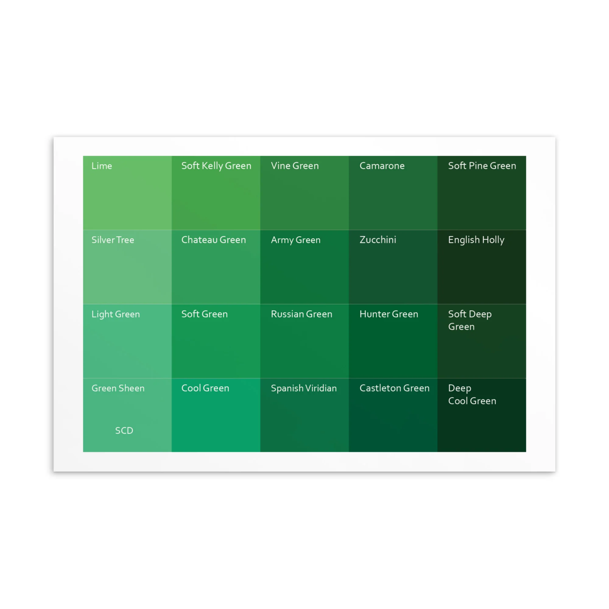 Soft Cool Deep Greens - Color Palette Print - Image 2