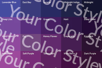 Soft Cool Deep Purples - Color Palette Print