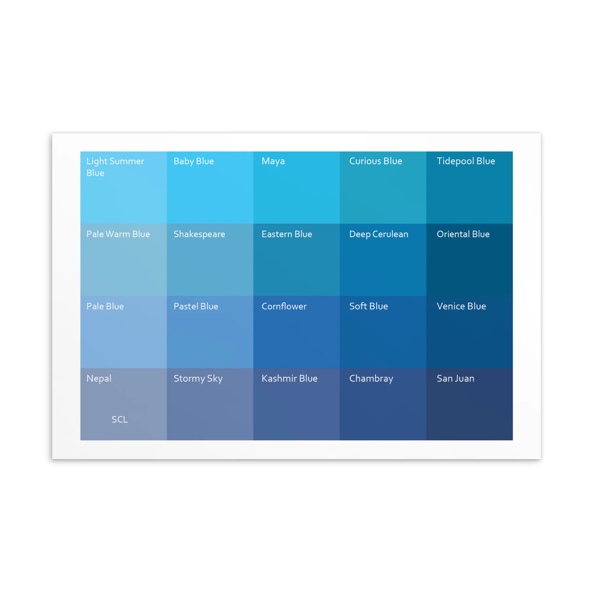 Soft Cool Light Blues - Color Palette Print - Image 2