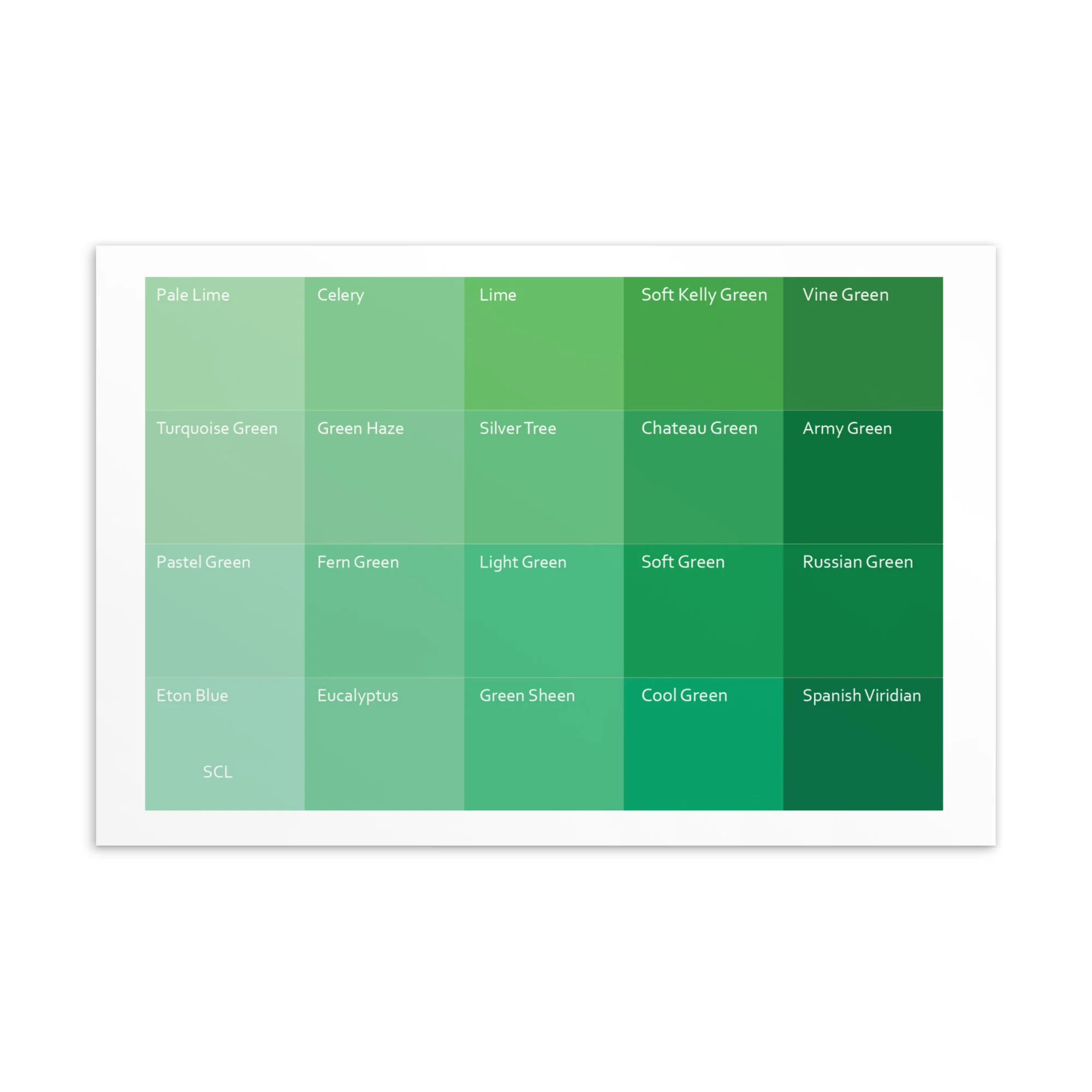 Soft Cool Light Greens - Color Palette Print - Image 2