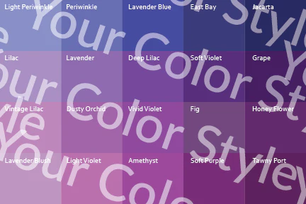 Soft Cool Light Purples - Color Palette Print