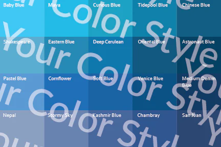 Soft Cool Medium Blues - Color Palette Print