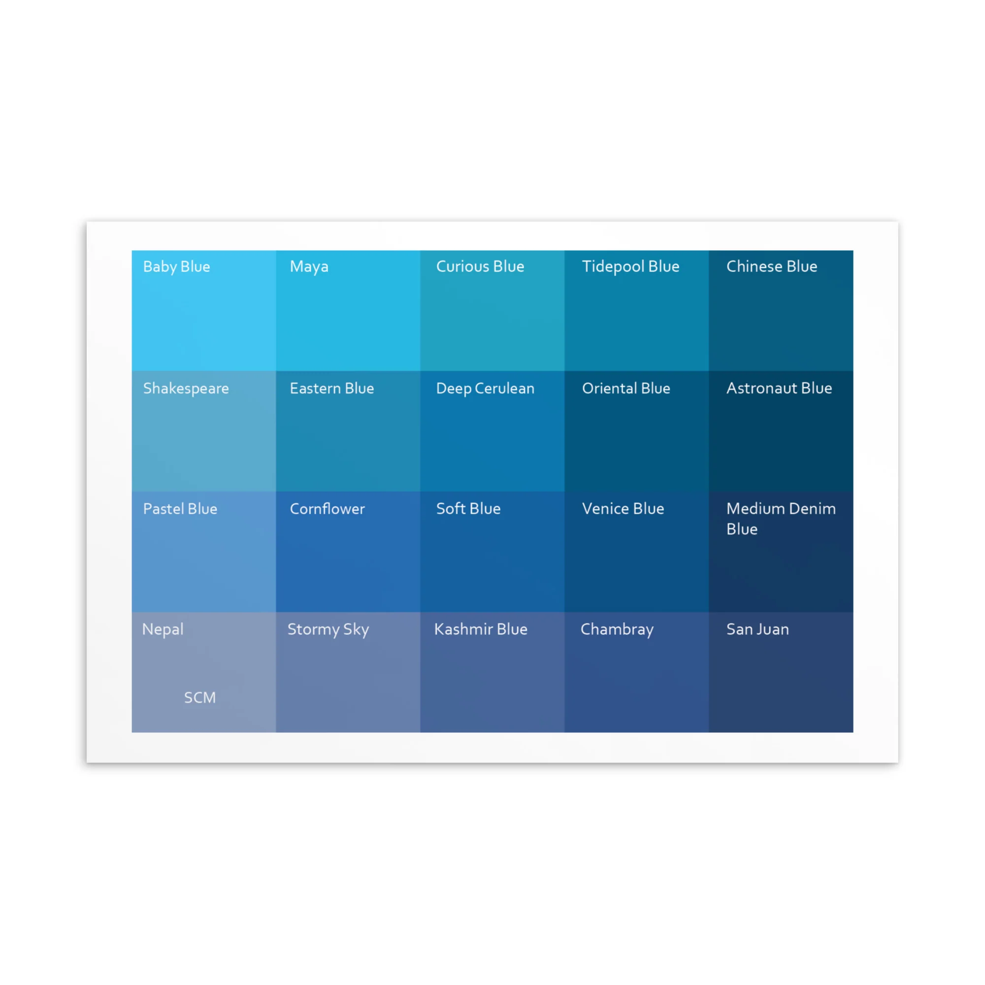 Soft Cool Medium Blues - Color Palette Print - Image 2