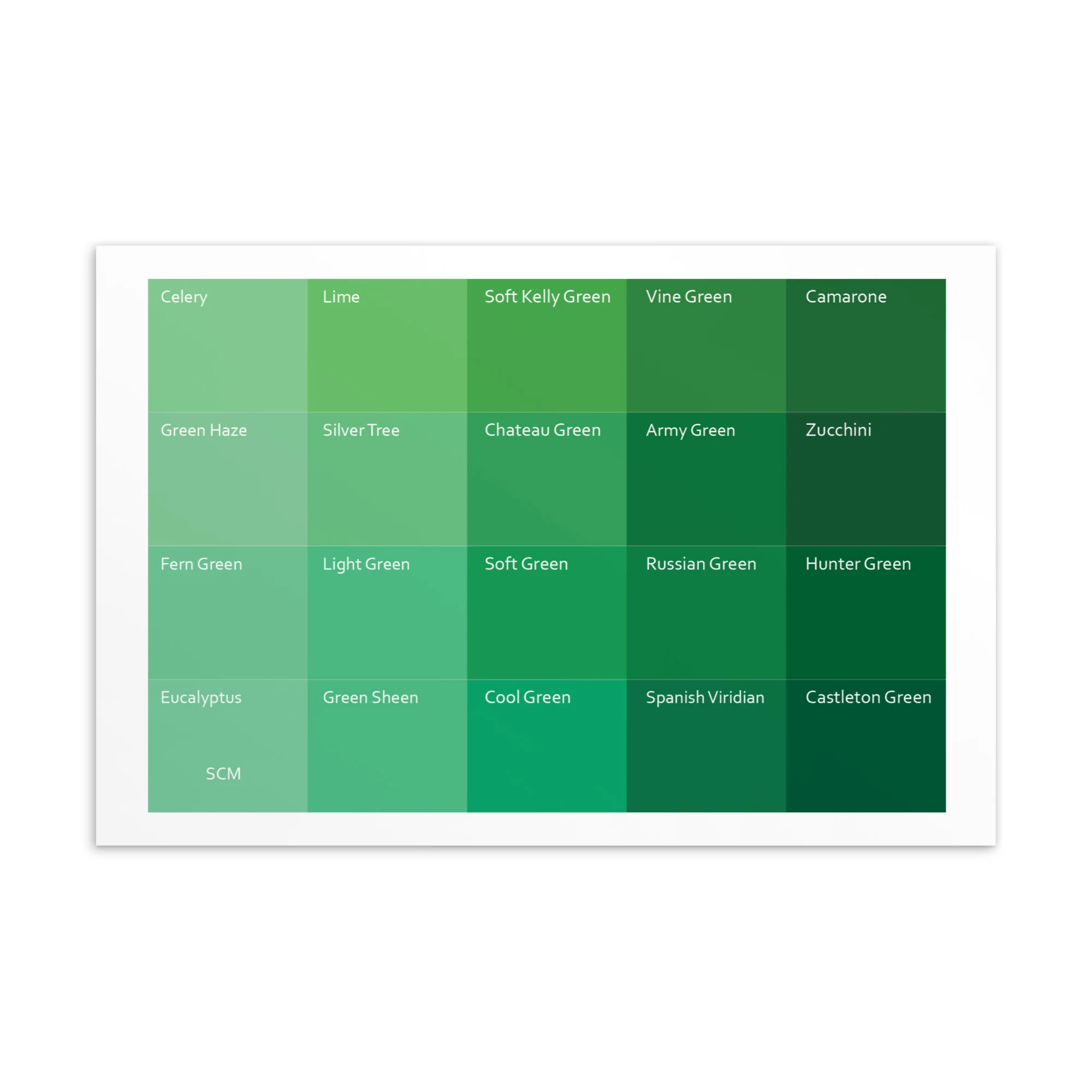 Soft Cool Medium Greens - Color Palette Print - Image 2