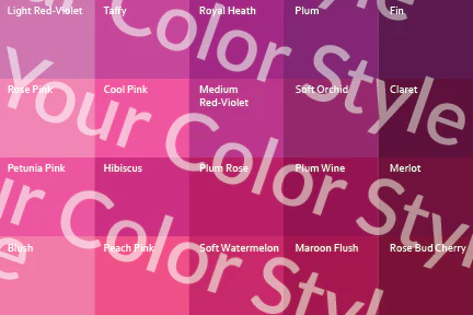 Soft Cool Medium Pinks - Color Palette Print