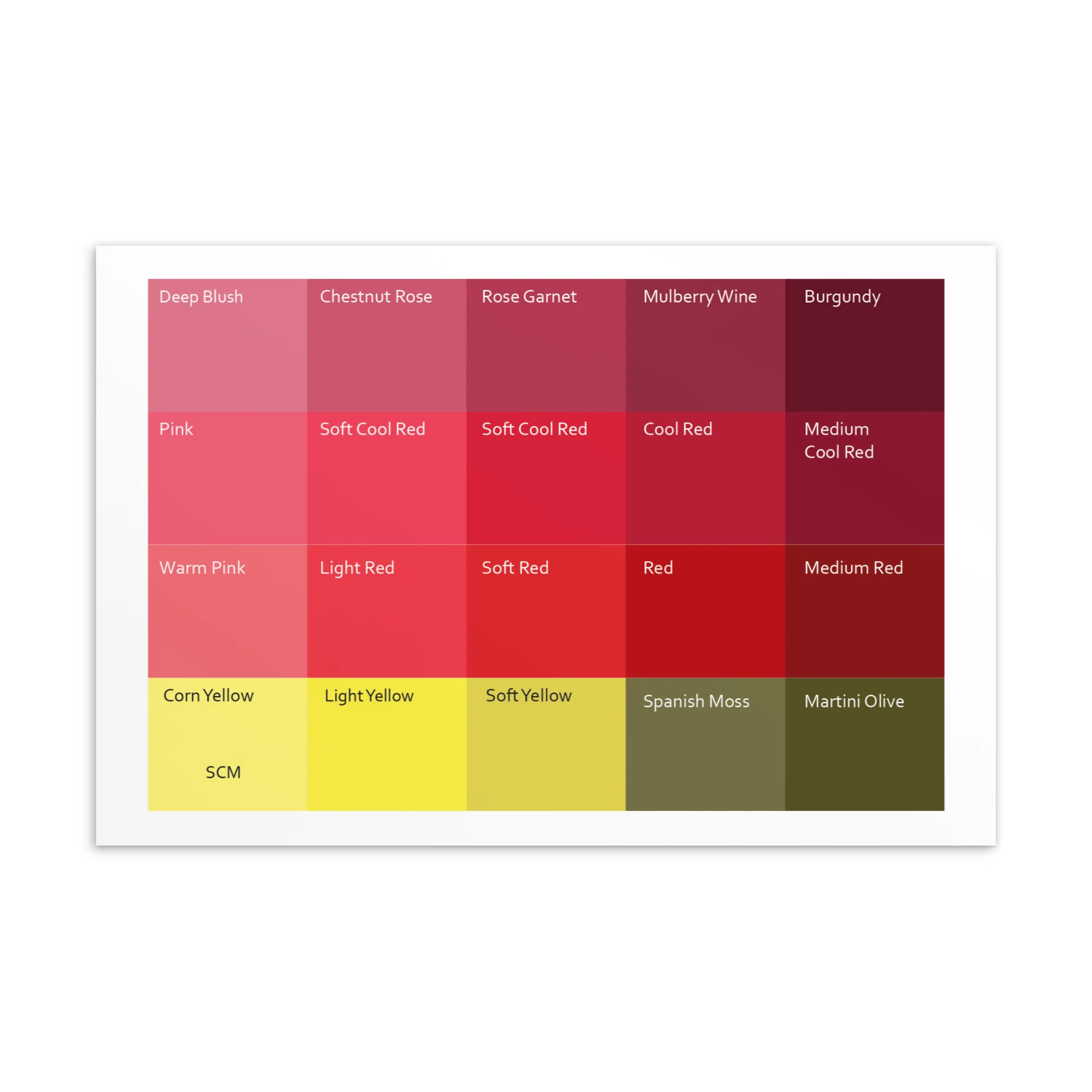 Soft Cool Medium Reds - Color Palette Print - Image 2
