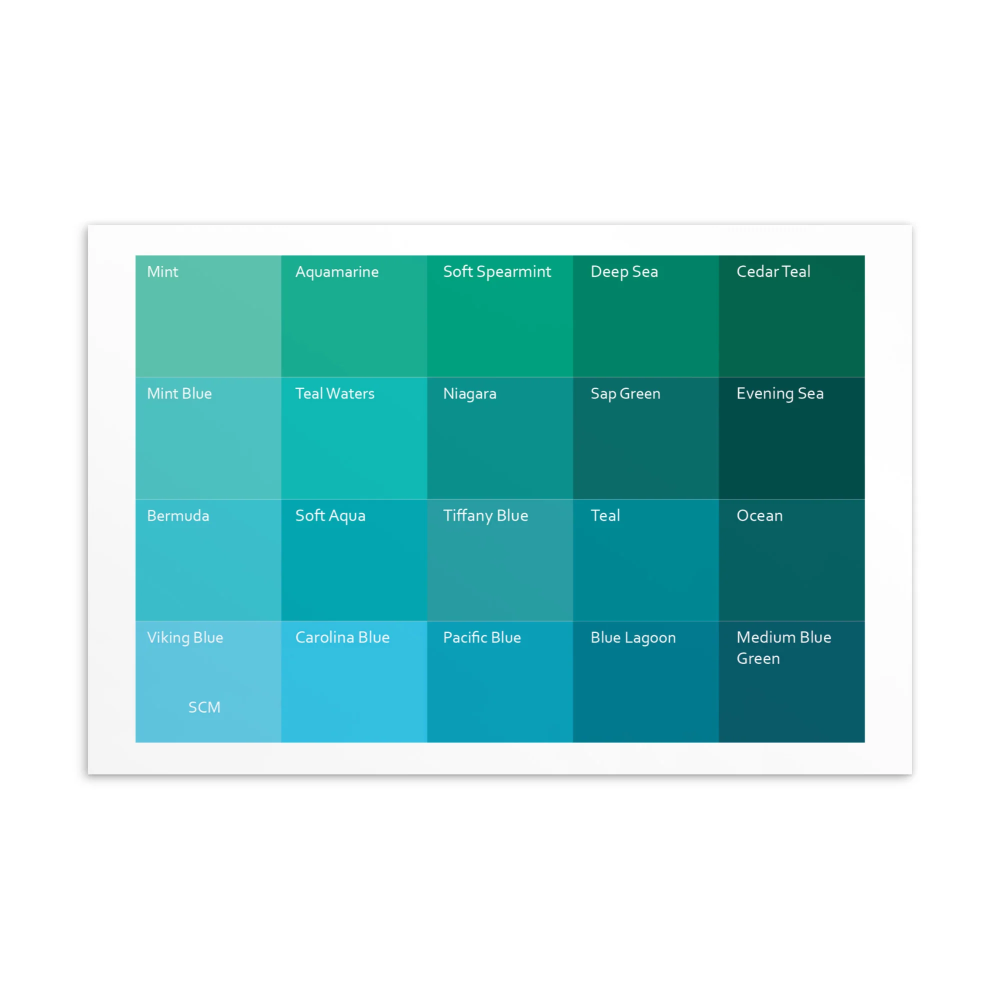 Soft Cool Medium Warm Blues - Color Palette Print - Image 2