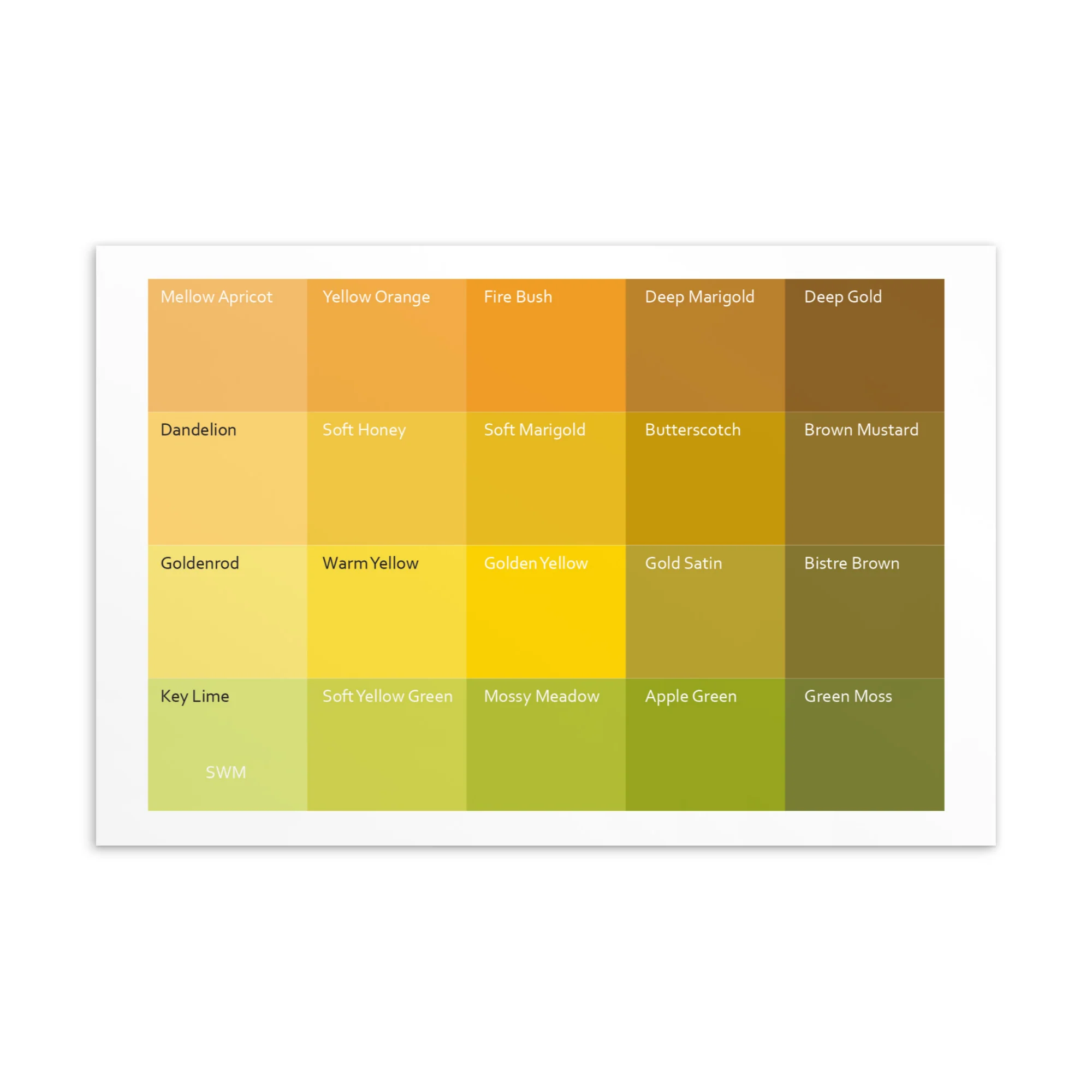 Soft Warm Medium Yellows - Color Palette Print - Image 2