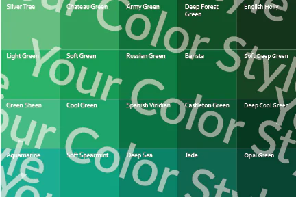Soft Warm Deep Greens - Color Palette Print