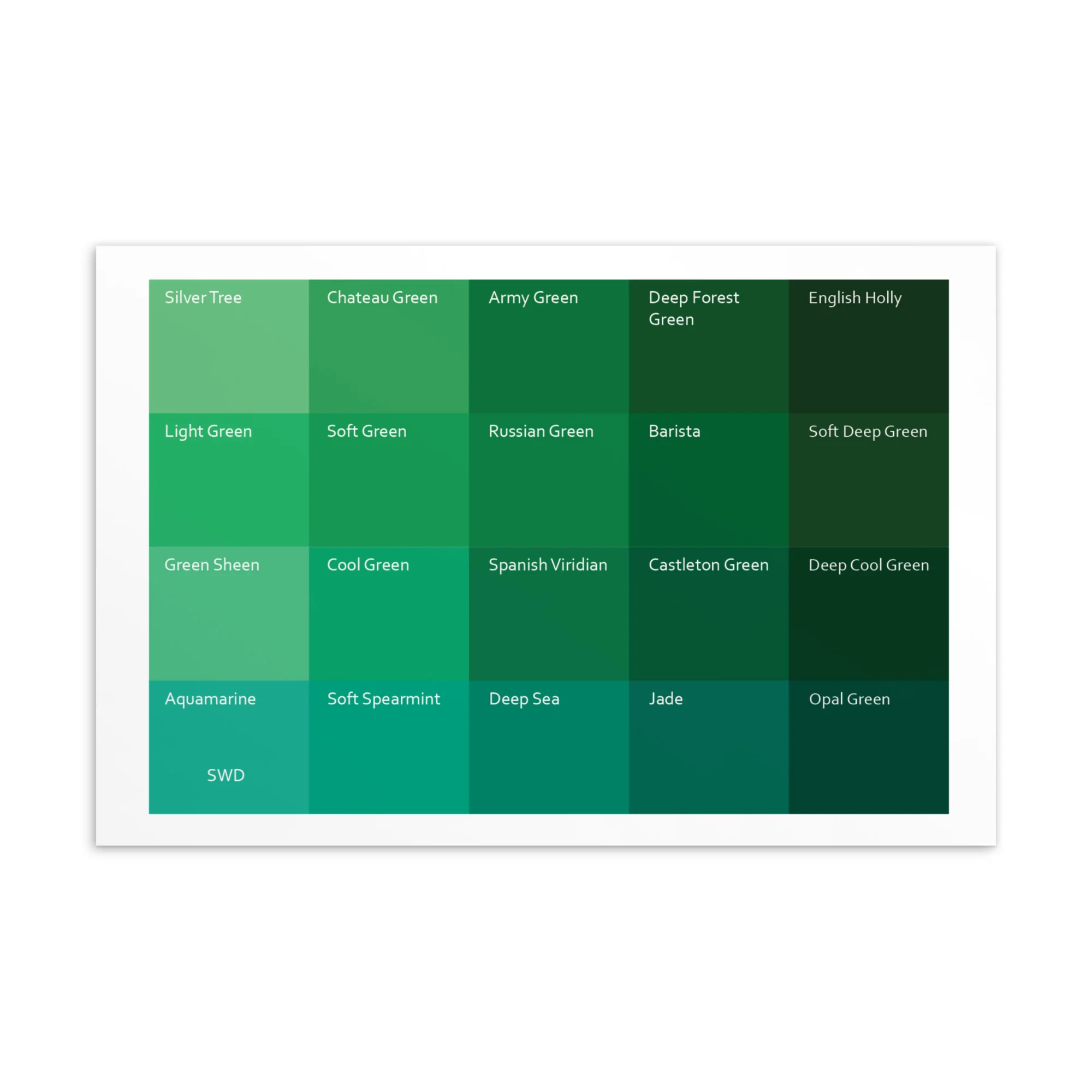 Soft Warm Deep Greens - Color Palette Print - Image 2