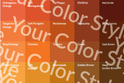 Soft Warm Deep Oranges - Color Palette Print