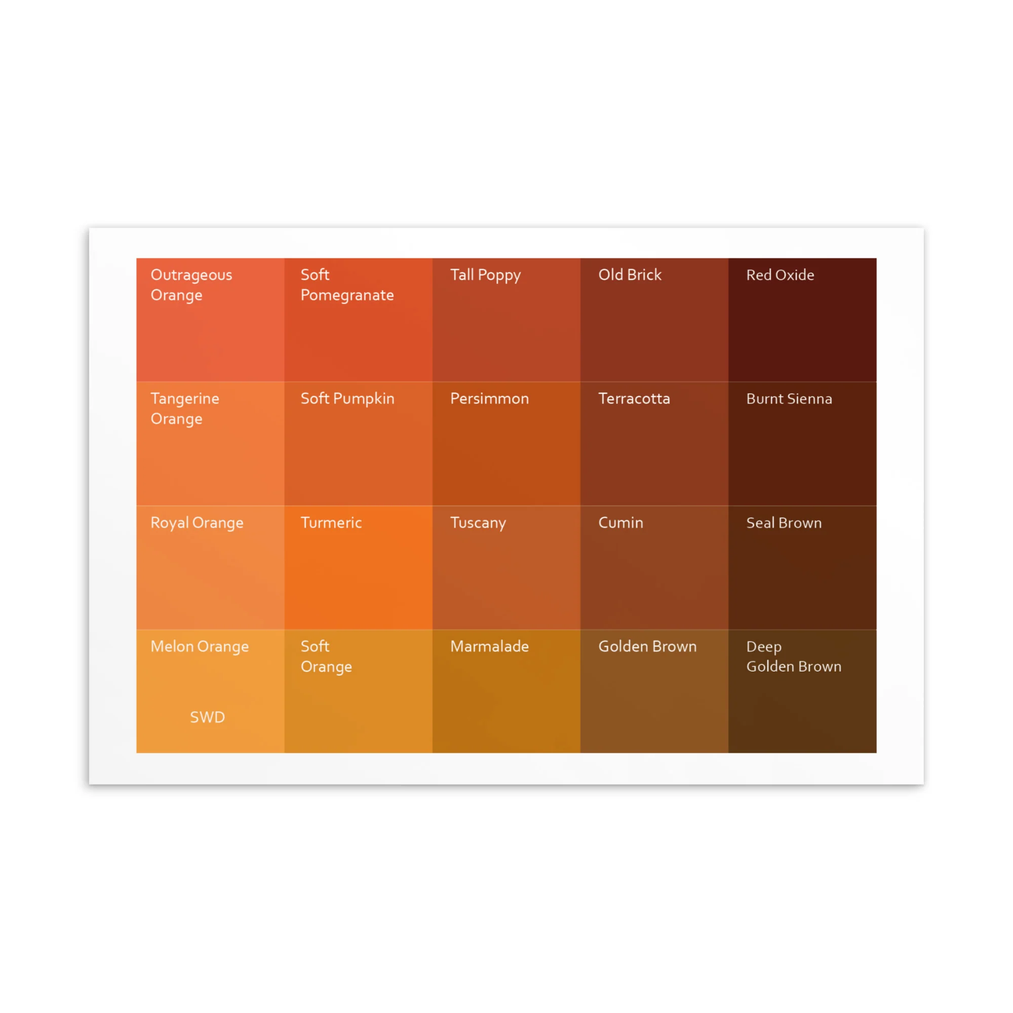 Soft Warm Deep Oranges - Color Palette Print - Image 2