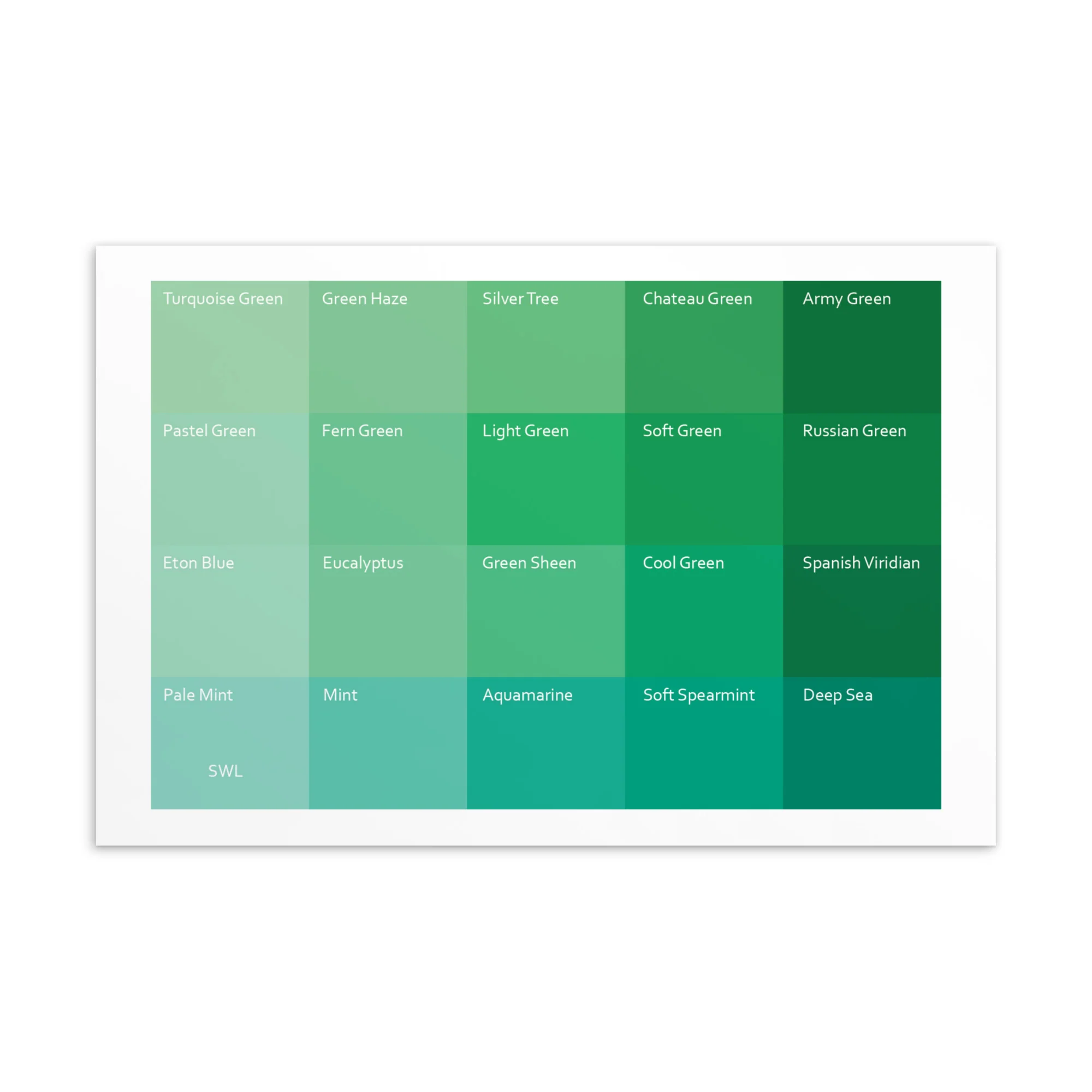 Soft Warm Light Greens - Color Palette Prints - Image 2
