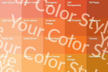 Soft Warm Light Oranges - Color Palette Prints